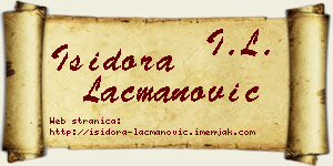 Isidora Lacmanović vizit kartica